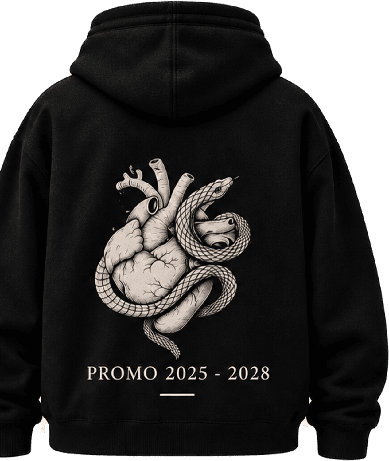 Zip Noir, vue de dos, floquage de la promo